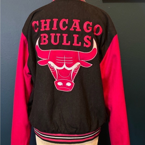 NBA Chicago Bulls Reversible Pink JH designs Jacket 2xl - Picture 6 of 11